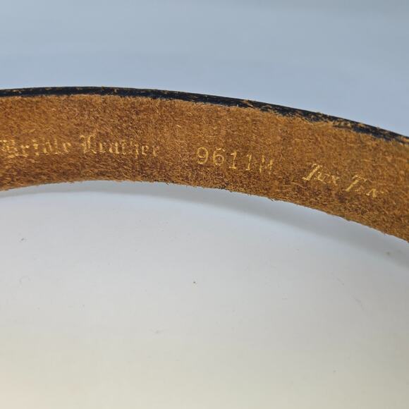 Vintage Lee Jeans Leather Children's Belt Pair Black Brown 28 Inch Slide Buckle - Picture 8 of 16